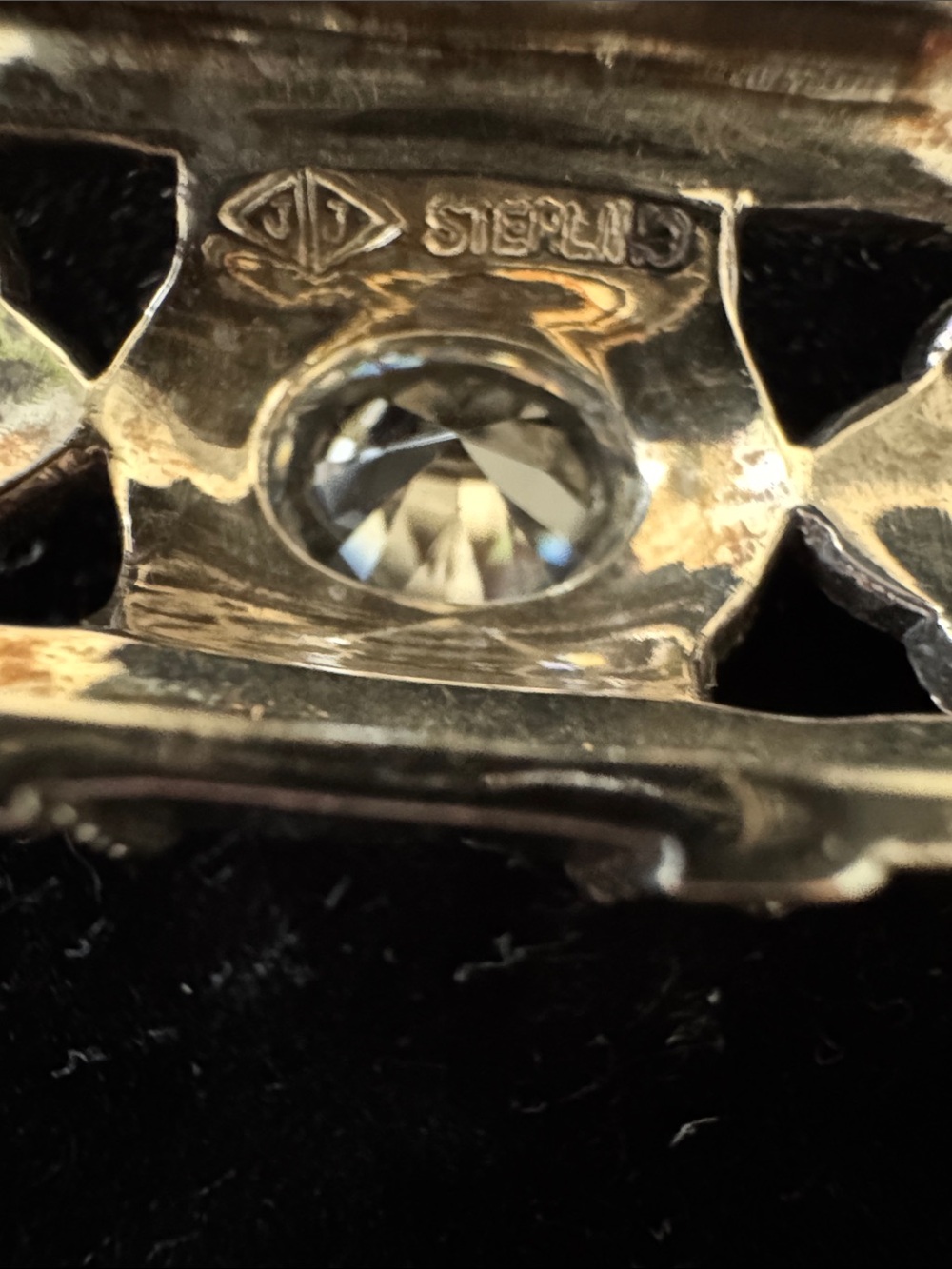 Silver-Tone Marcasite and Clear Crystal Bar Brooch - Judith Jack - Picture 4 of 4